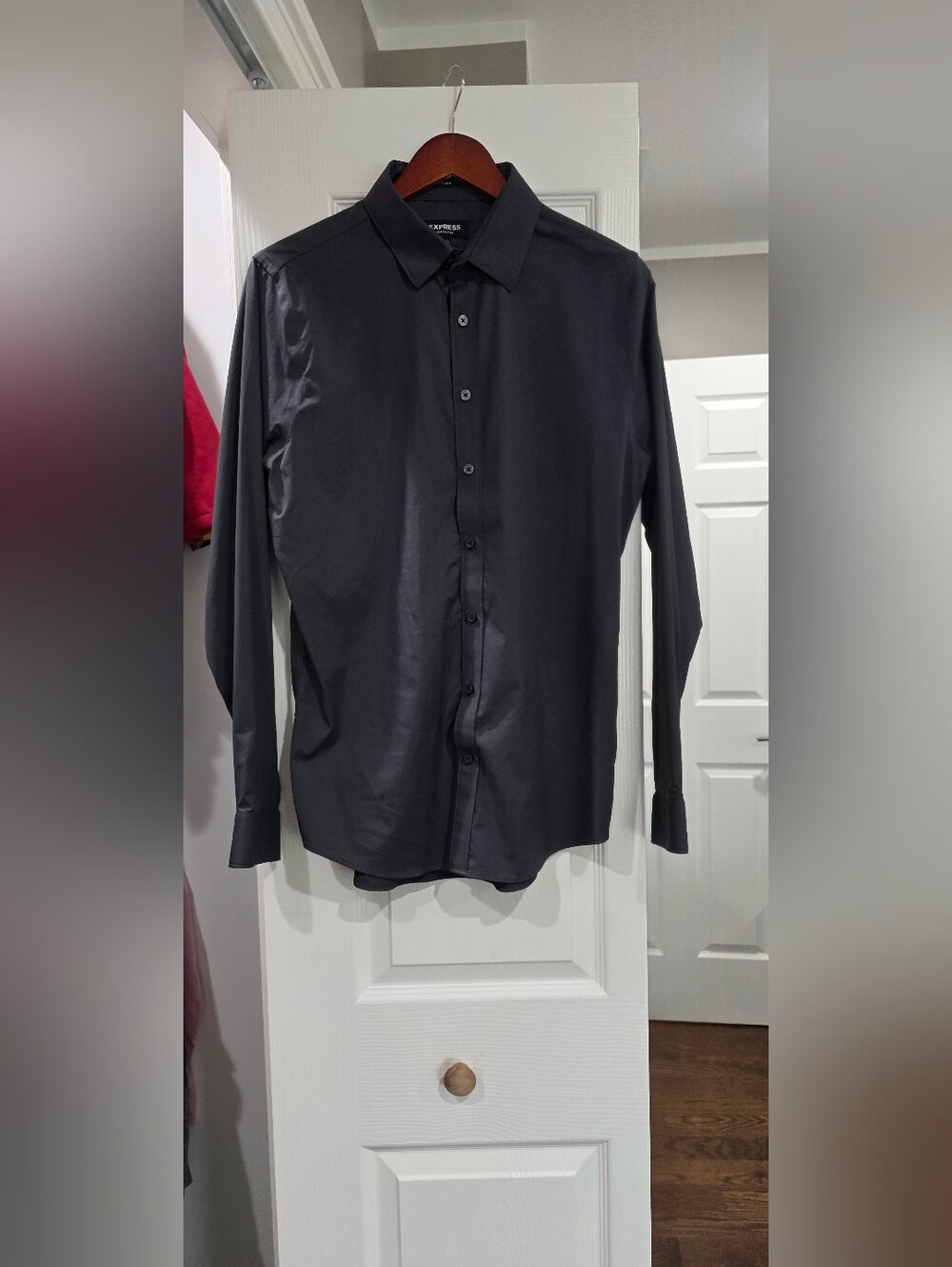 Express Gray Long-Sleeve Dress Shirt